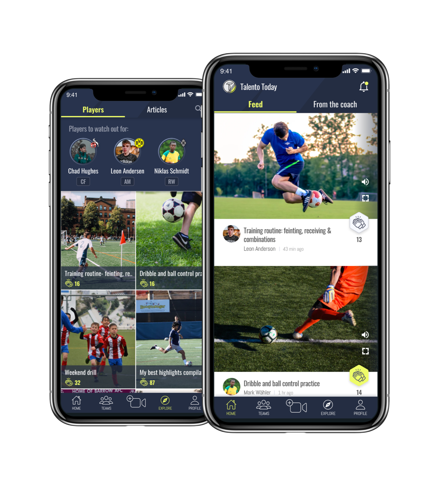 Talento Today mobile app screens