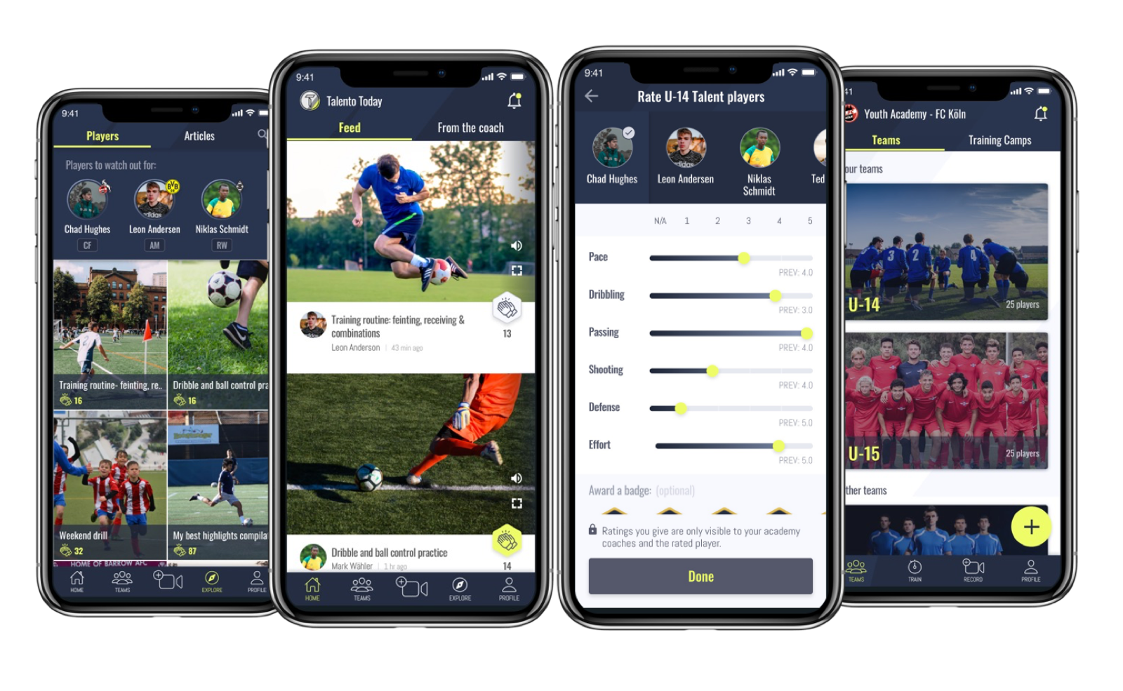 Talento Today app screens